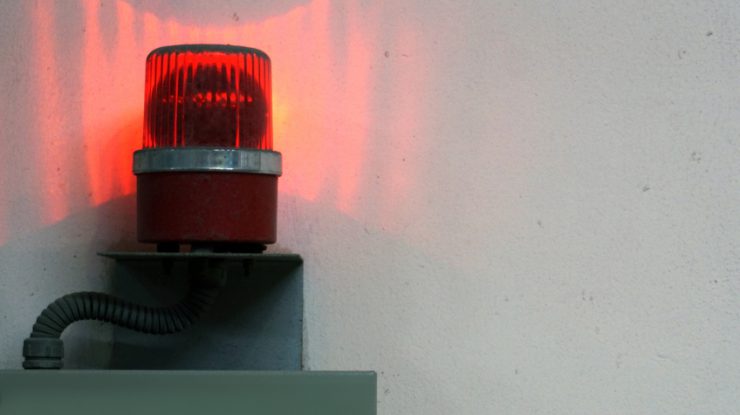 warning red light show up when leak out of gas in factory